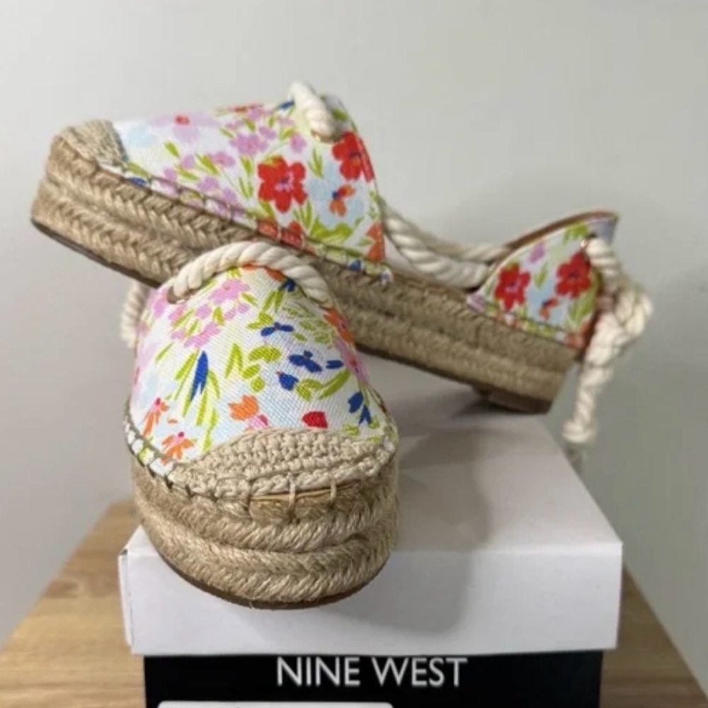 Nine West Floral Espadrilles - Red, Green, Blue